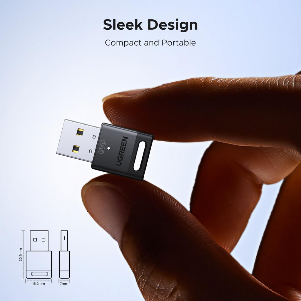 UGREEN Bluetooth 5.3 USB Adapter 328ft/100M Range for PC, Rotatable Antenna