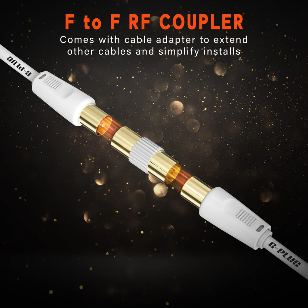 G-PLUG 1m TV Aerial Cable, Coaxial Cable for Freeview, Sky Box and Freesat