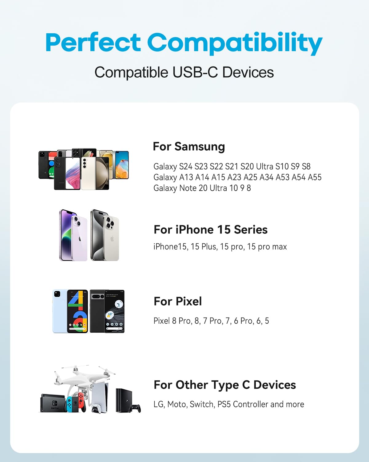 Extra Long USB C Charging Cable, 6M USB A to USB C Cable Fast Charge