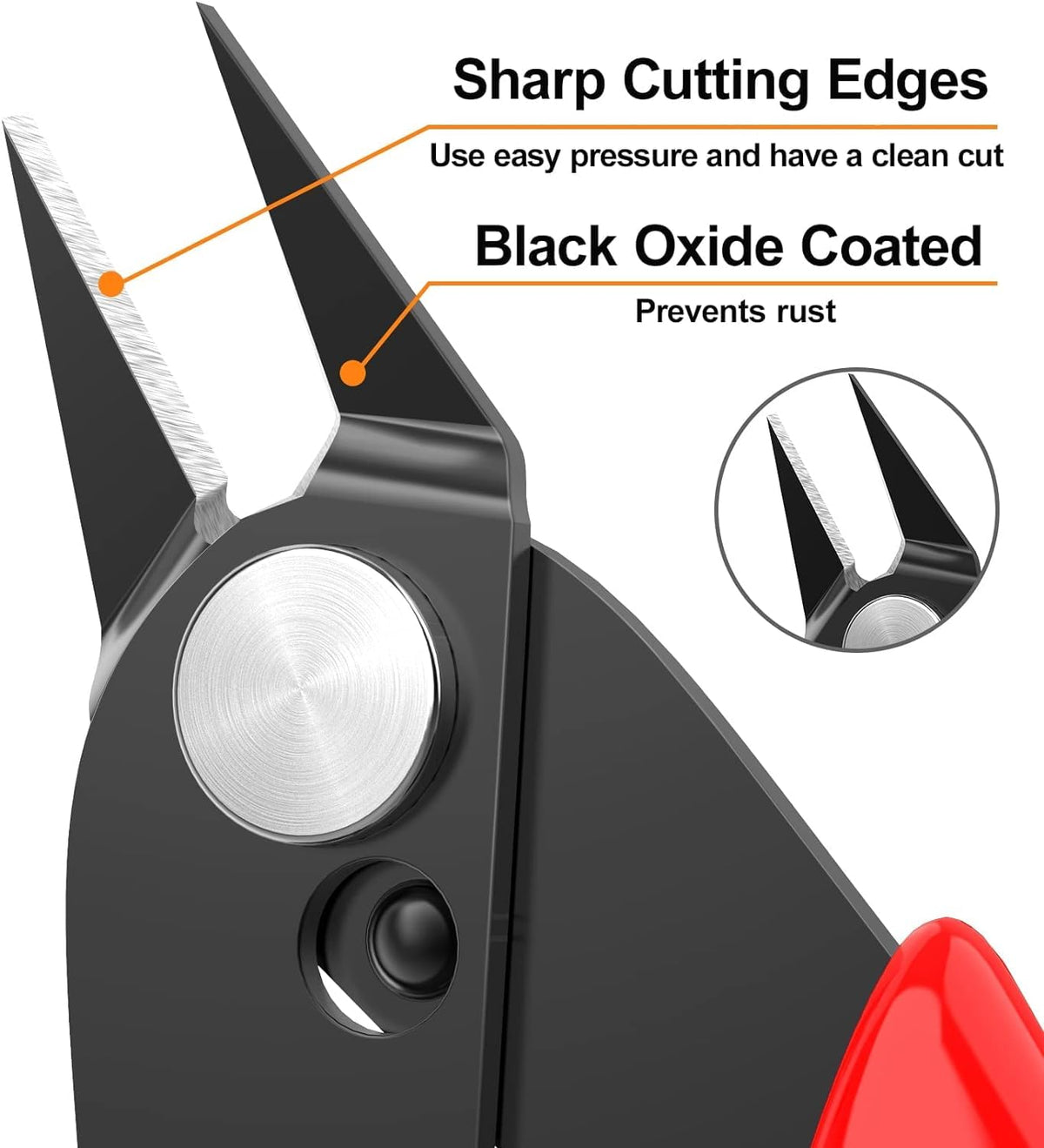 BOENFU Wire Cutter 2 Pack Precision Flush Cutters Side Cutter Small Cable Snips Diagonal Pliers for Cable Tie, 3D Print, Plastic Models, Jewelry, Electronics, Black, 5 Inches