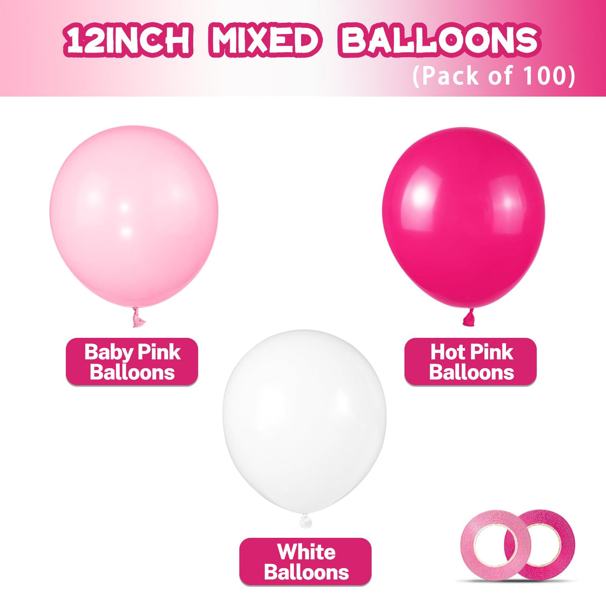 ASIYUHY Yellow Balloon 12 inch 100 Pack Thick Latex Helium Balloons