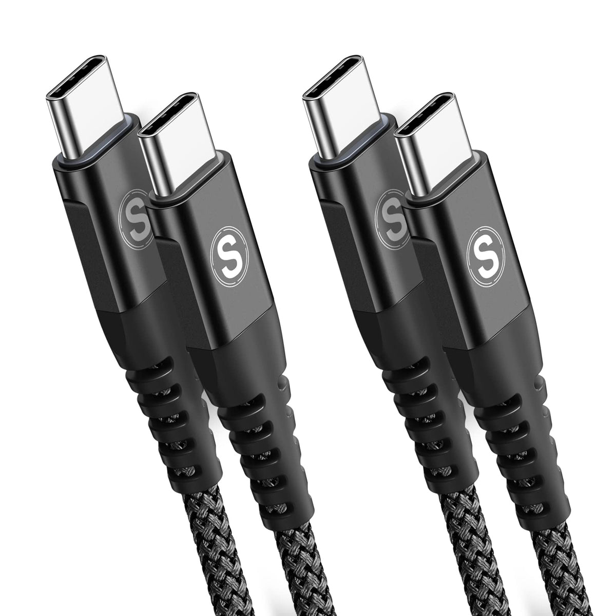 2-Pack 3m 60W USB C to USB C Charger Cable, PD Type C Super Fast Charging for iPhone 16 15 MacBook iPad Pro, Samsung Flip Fold 7 6 5 S25 S24 S23 Ultra, Steam Deck, Nintendo Switch etc