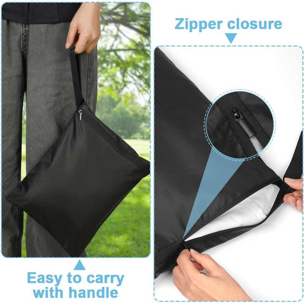 3PCS Wet Bags for Baby Items, Wet Swimsuits, Beach, Camping(Black)
