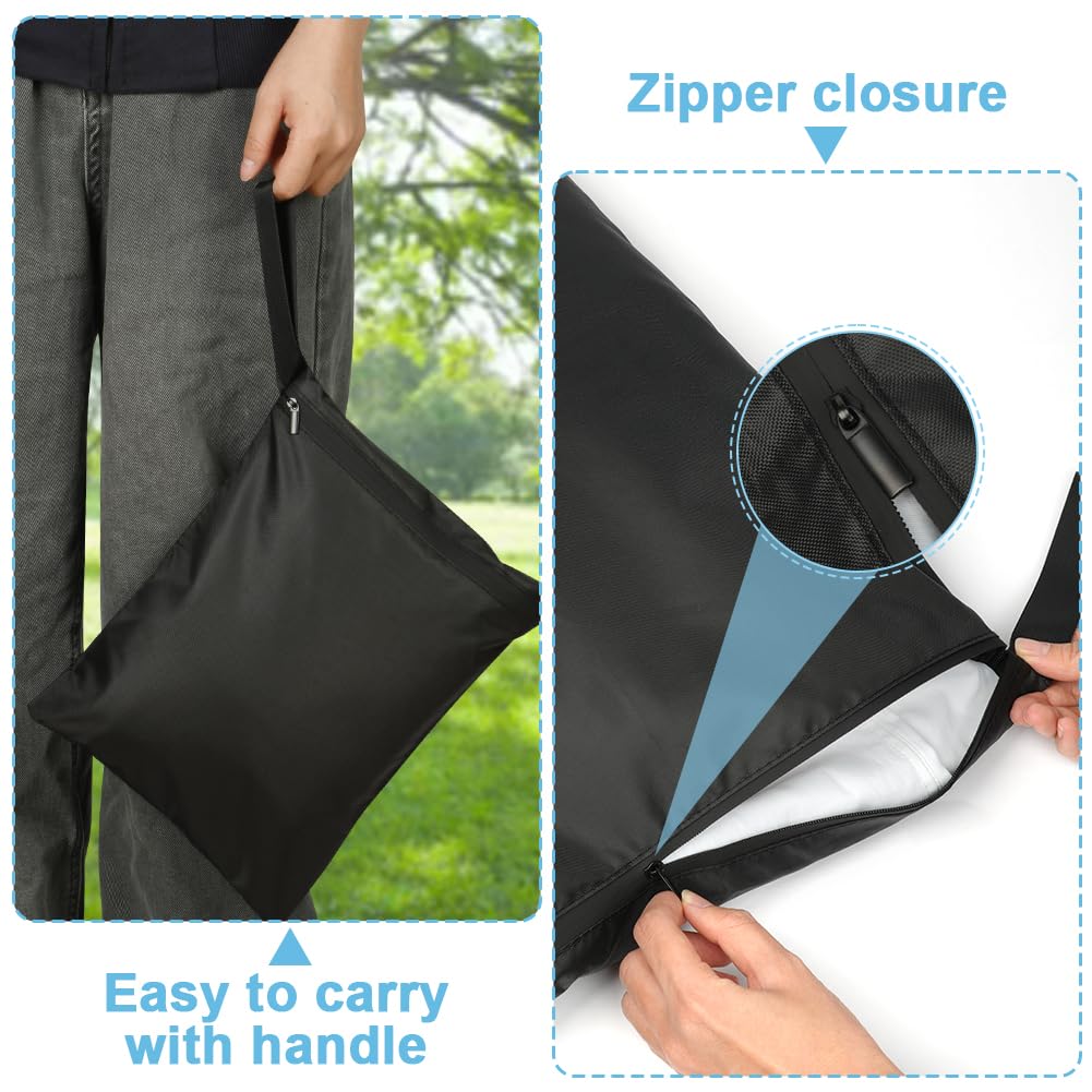 3PCS Wet Bags for Baby Items, Wet Swimsuits, Beach, Camping(Black)