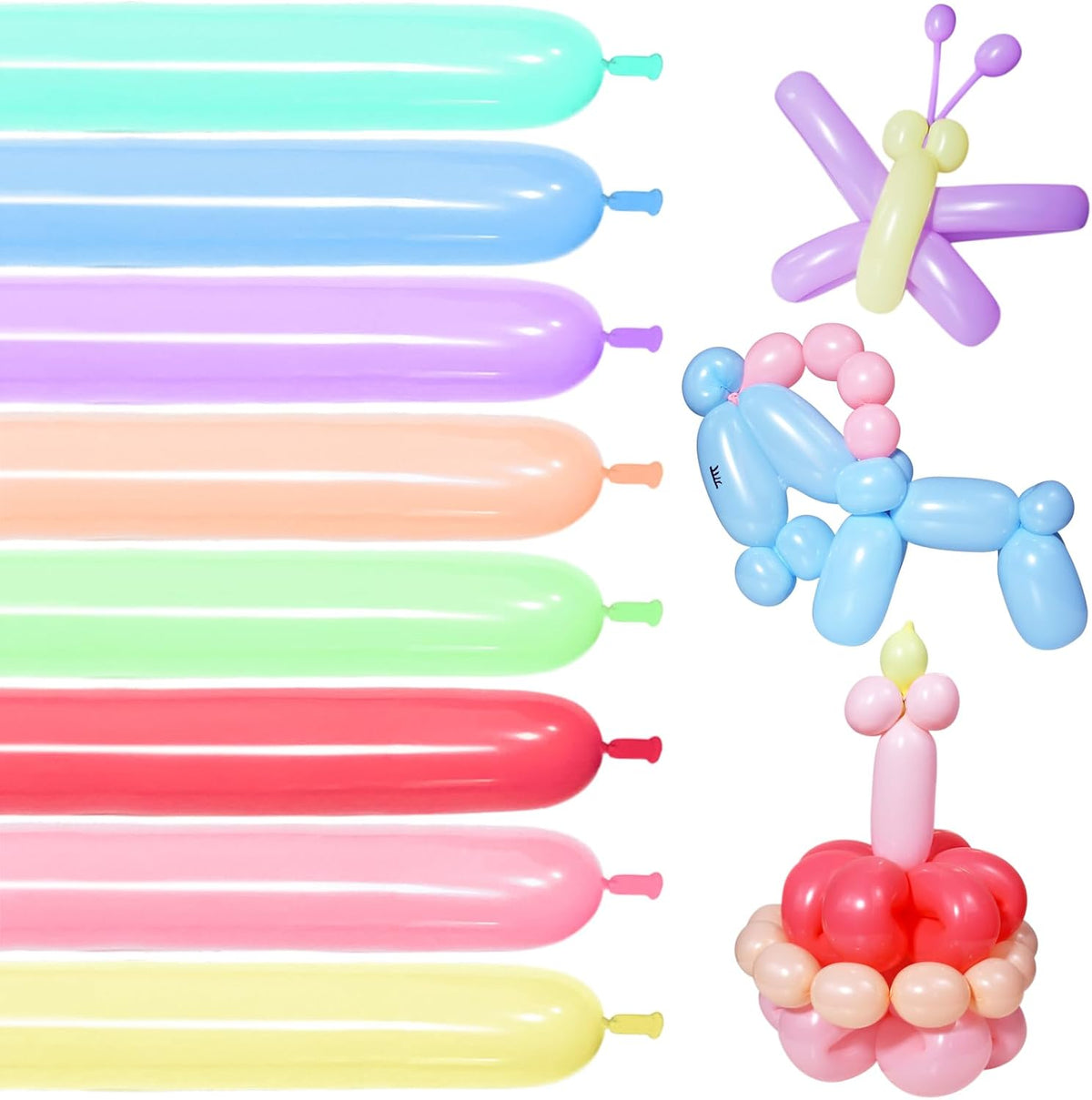 100Pcs clear 260 Balloons Clear Long Skinny Latex Balloon for Animal Ballons, Premium Quality Balloons for Beginners Baloons Making Kid's Carnivals Party Decoartion
