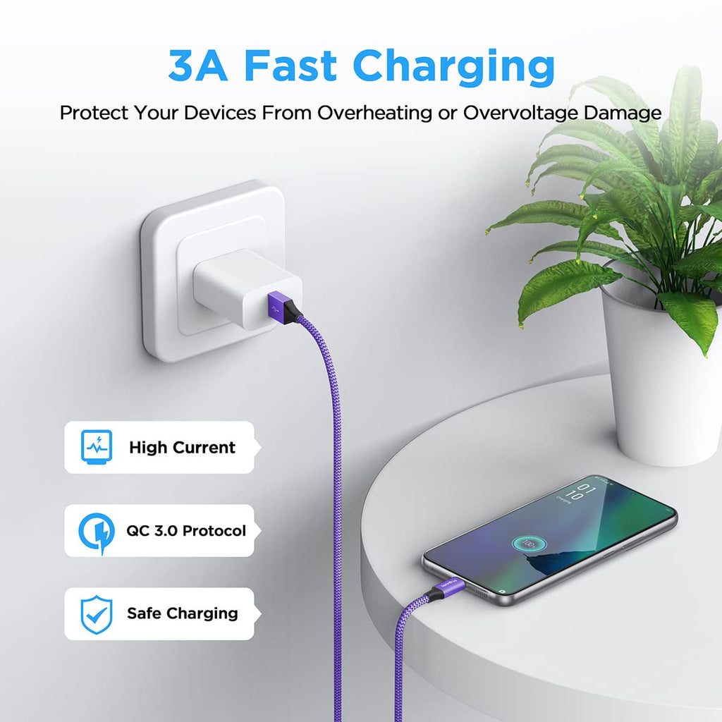 etguuds Extra Short USB C Cable 2Pack 0.15M, USB A to USB C Charger Cable