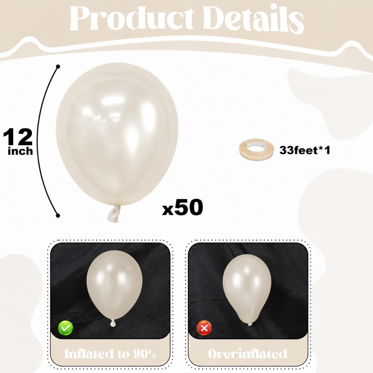 Togvu Black Balloons, 50Pack 5 Inch Small Mini Black Latex Party Balloons