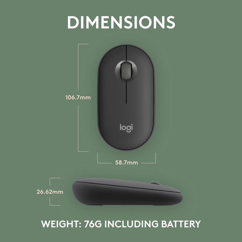 Logitech M350s Pebble 2 Bluetooth Wireless Mouse - Black