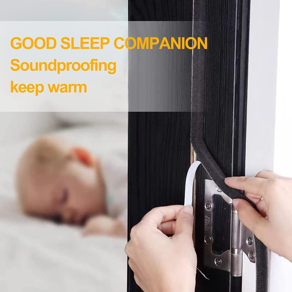 Draught Excluder Self Adhesive Foam Tape 6mm(W) x 3mm(T) Window Door Weather Stripping SoundProof Weather Strip Tape Seals for Gap Seal, 2 Rolls, Total 20M Long White
