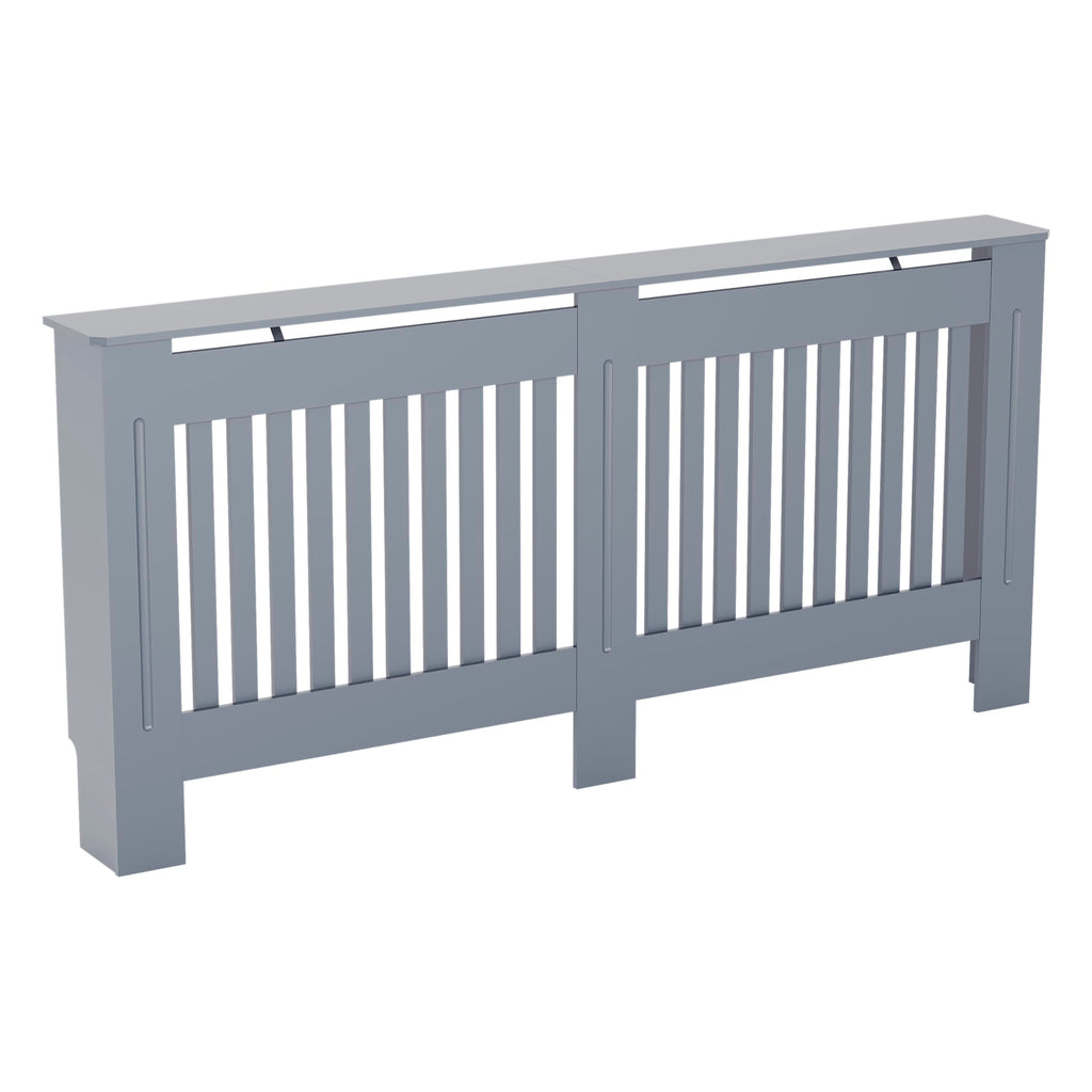Vida Designs Chelsea Radiator Cover White - Medium - Modern Vertical Slat Design For Optimal Heat Circulation - H82xW111xD19cm - Painted MDF Cabinet Ideal For Living Room & Hallway