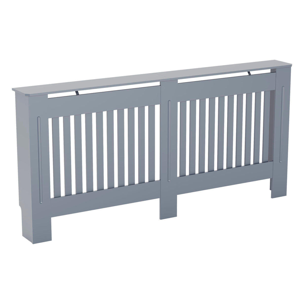 Vida Designs Chelsea Radiator Cover White - Medium - Modern Vertical Slat Design For Optimal Heat Circulation - H82xW111xD19cm - Painted MDF Cabinet Ideal For Living Room & Hallway