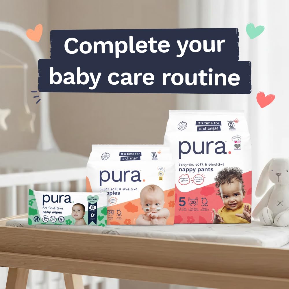 Pura Nappy Pants Size 5 (12–17kg) 20 Count Sensitive Skin