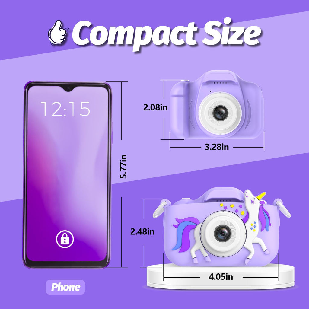 Goopow Kids Camera Toys for 3-8 Year Old Girls Boys,Children Digital Video Camcorder Camera with Cartoon Soft Cover, Best Chritmas Birthday Festival Gift for Kids