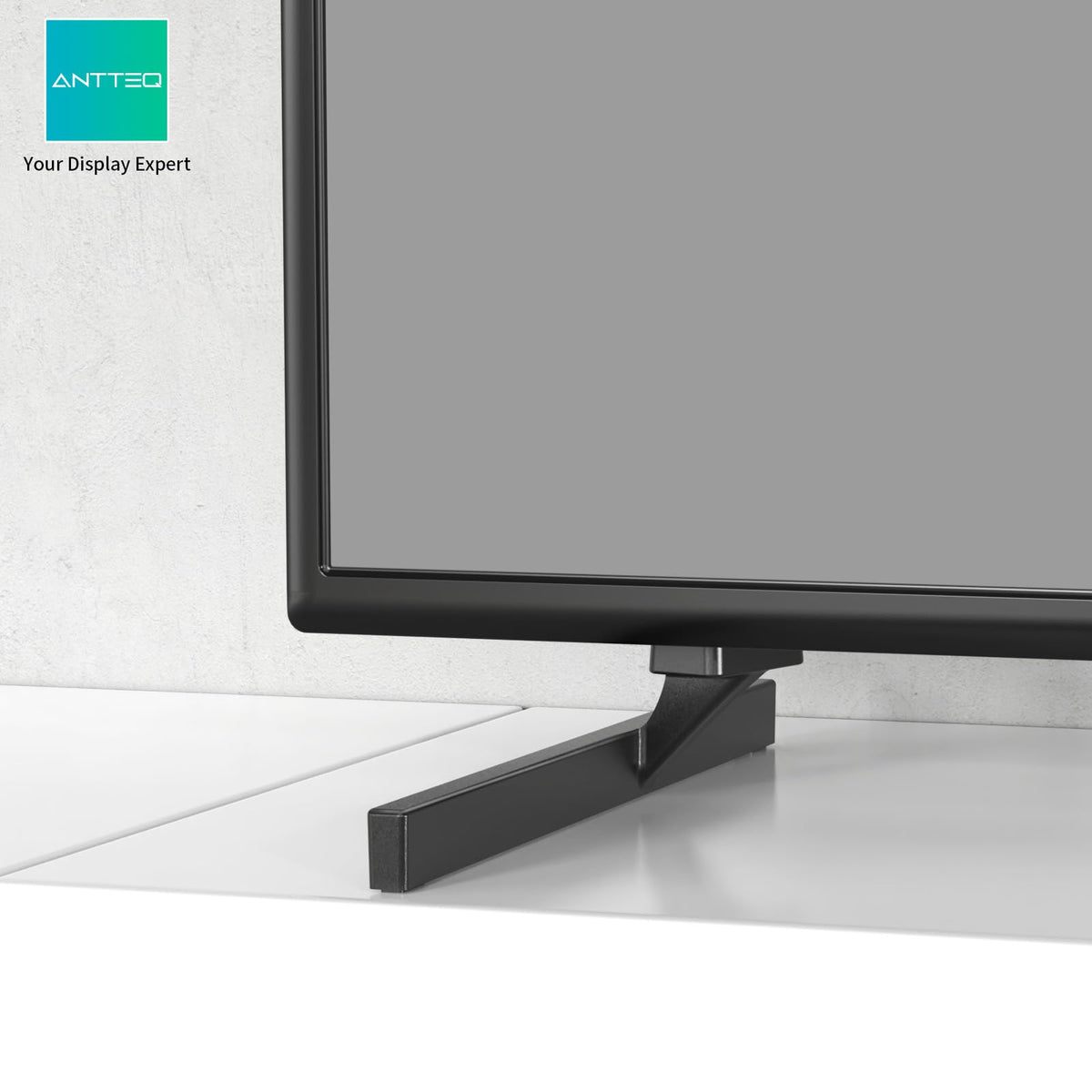 Antteq 32 Inch TV, Central Stand Design TV 720P Freeview HD Dolby Audio DVB T2/S2 LED Television, HDMI USB Media Player Monitor PS5 Xbox, Standard Nonsmart TV Small Screen for Bedroom Kitchen Black