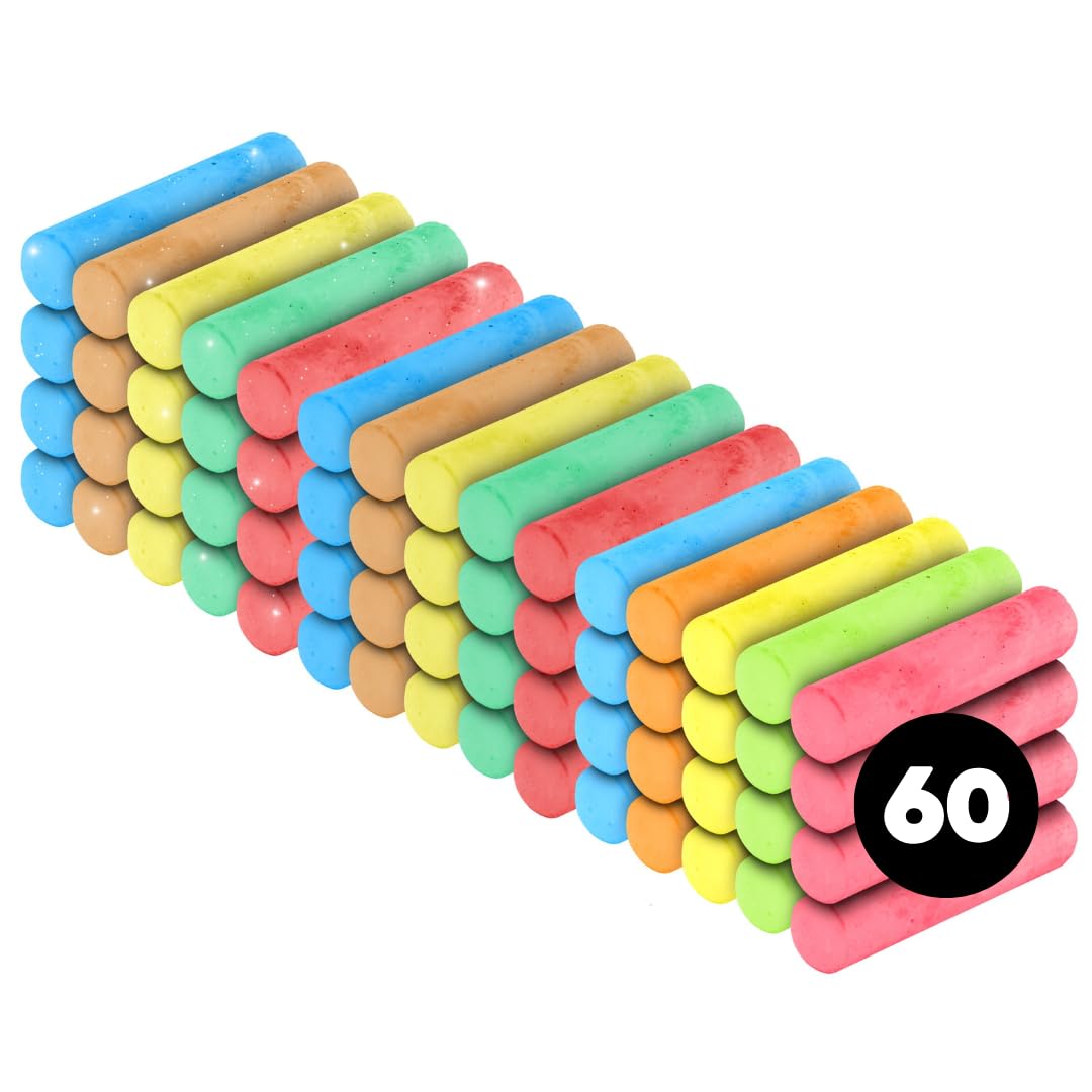 Kid Made Modern Non Toxic Sidewalk Chalk Bucket (24 Count) - Washable Colored Chalk Bulk Set for Kids and Toddlers Outdoor Games
