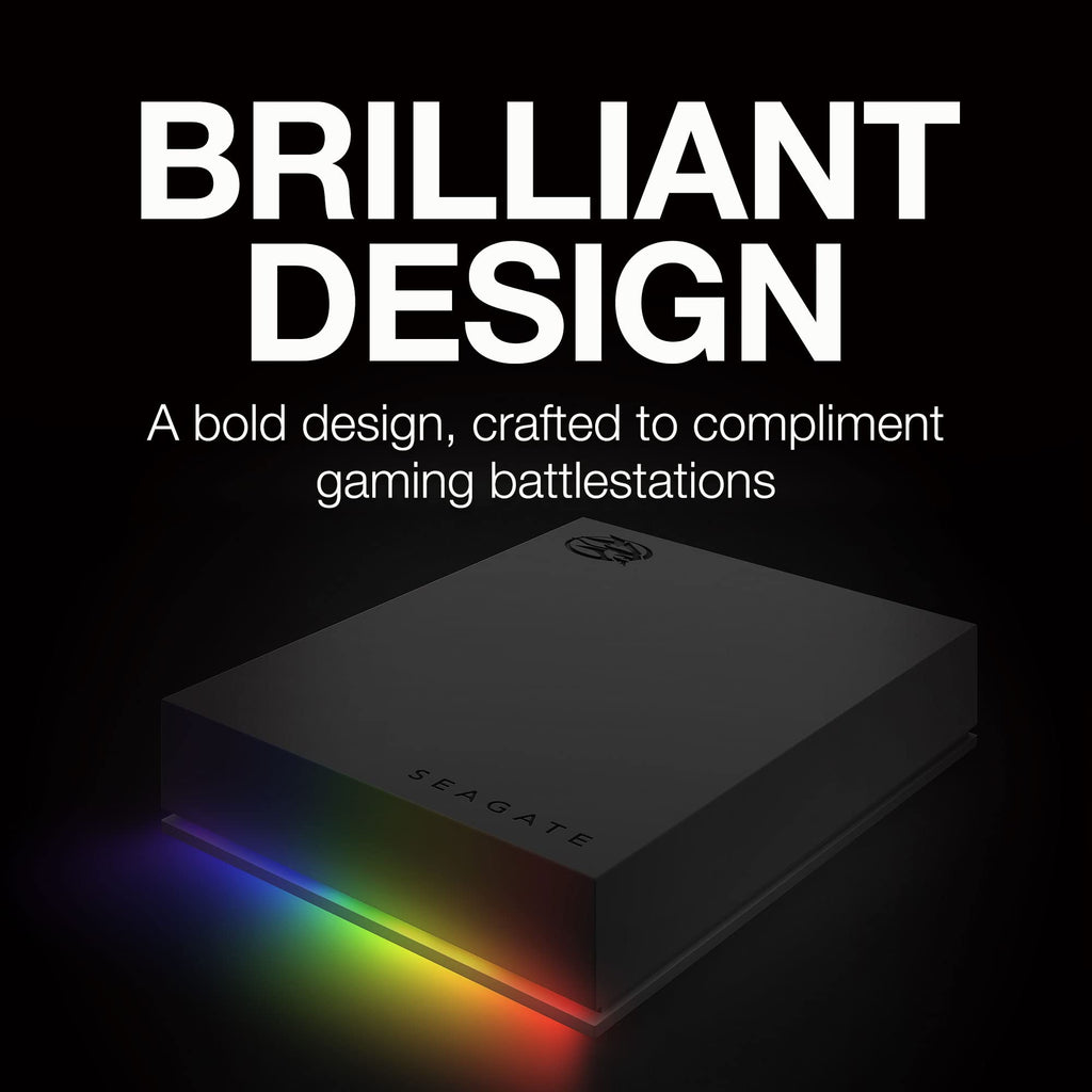 Seagate FireCuda Gaming Hard Drive 2TB, External Hard Drive HDD, USB 3/2, RGB LED lighting, Data Rescue Services (STKL2000400)