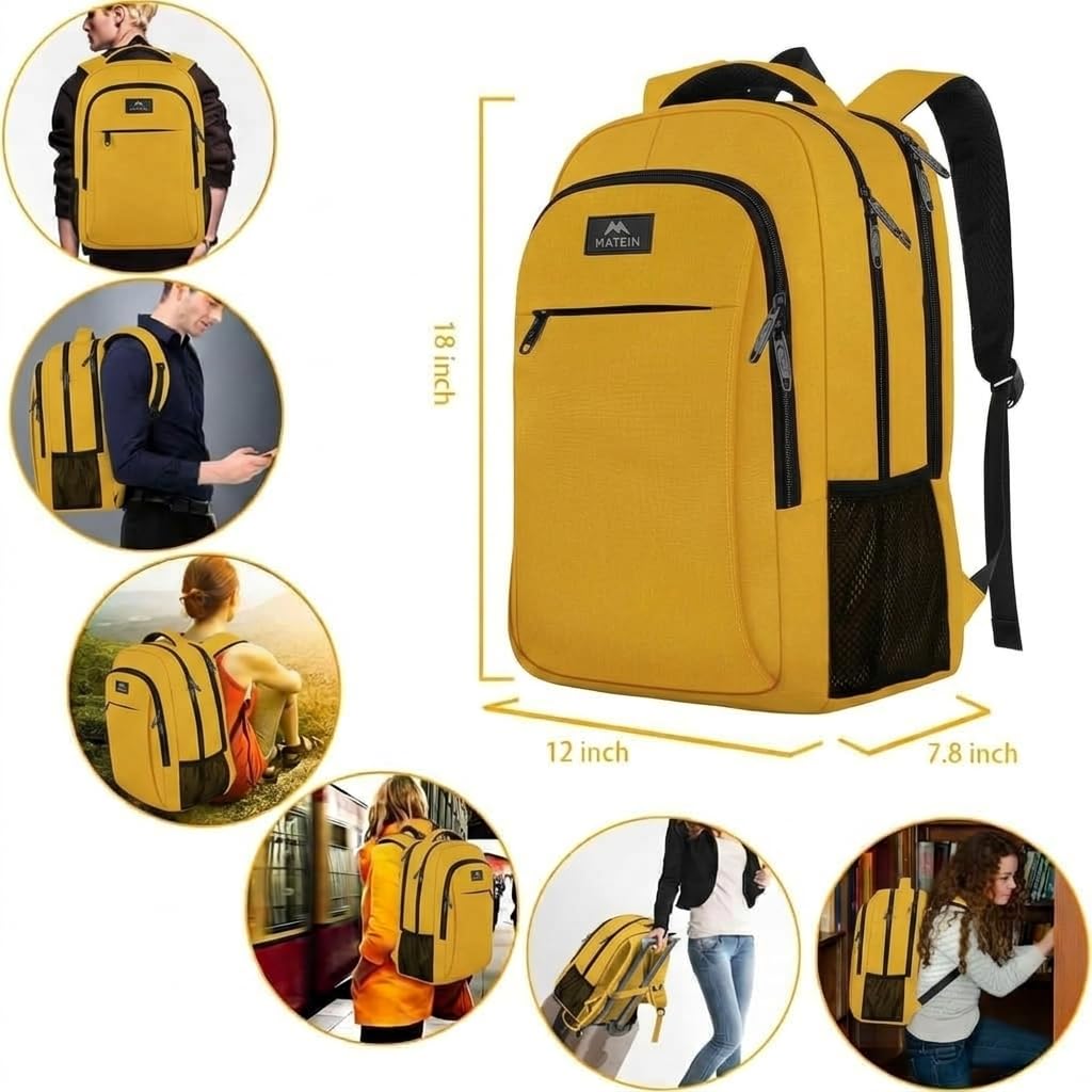 MATEIN Travel Laptop Backpack, Work Bag Lightweight Laptop Bag, Black Blue