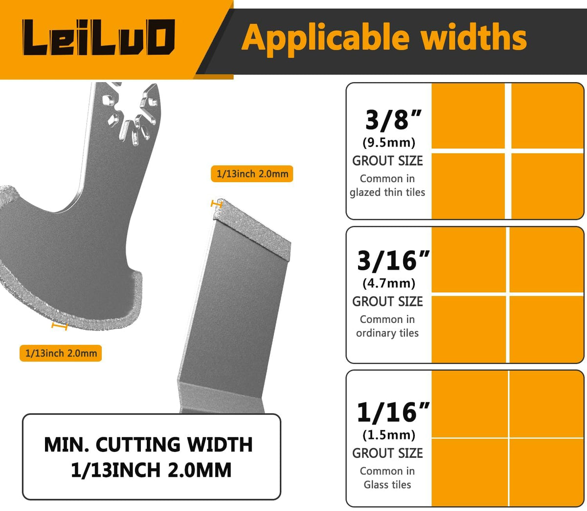 LEILUO 32Pcs Oscillating Tool Blades Wood Metal Multitool Blades Set