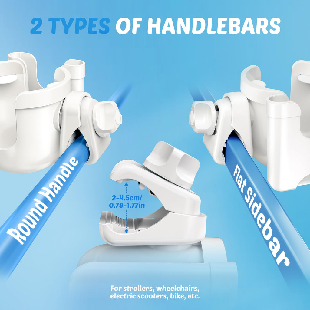 Wheelchair Cup Holder: Universal Cup Holder with Phone Holder for Pram Bike