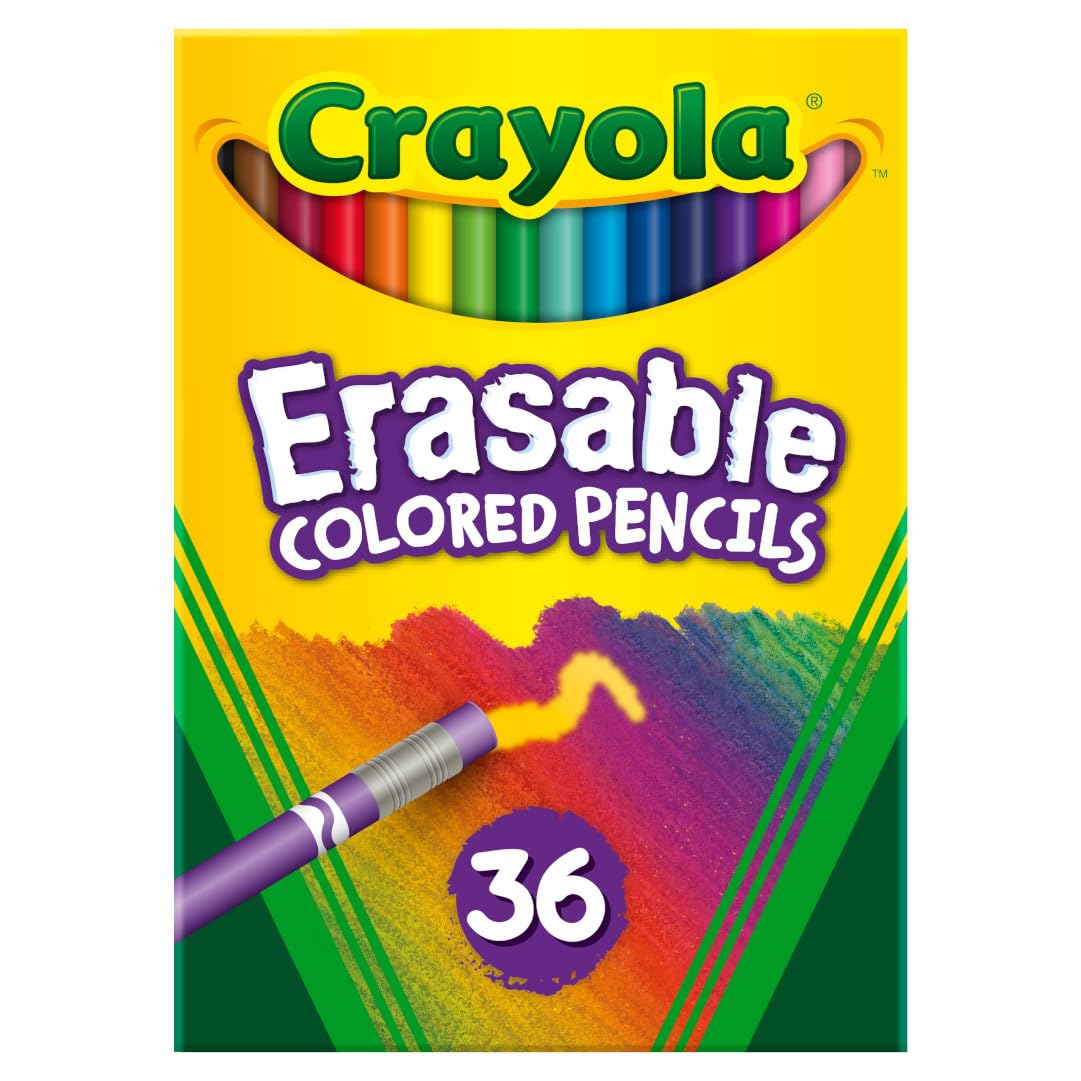 Crayola Erasable Colored Pencils for Kids, 24ct Drawing Coloring Pencils
