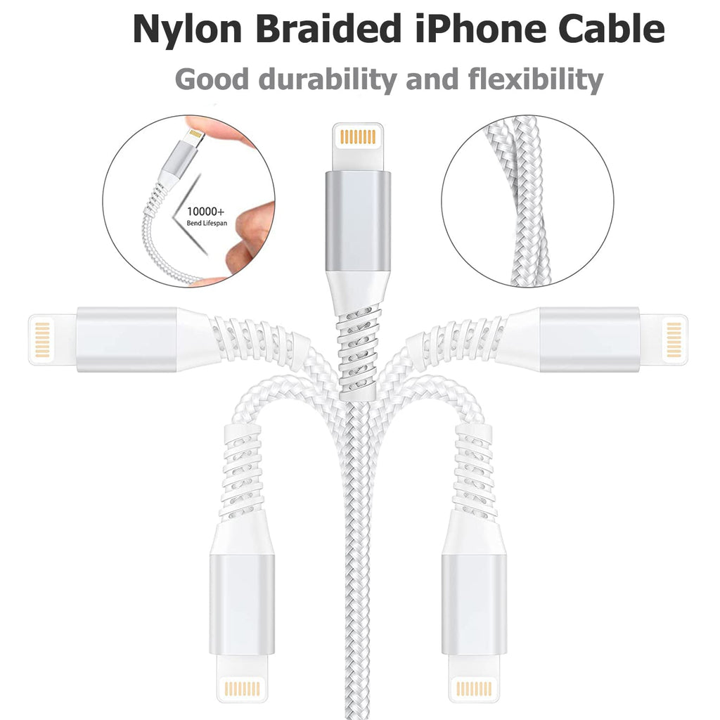2Pack 2M iPhone Charger Cable, MFi Certified Lightning Cable Fast Charging Braided iPhone Charger Fast Charge USB Charging Lead for Phone 14 13 12 11 Pro Max XS XR X 8 7 6 Plus 5 SE, iPad and iPod