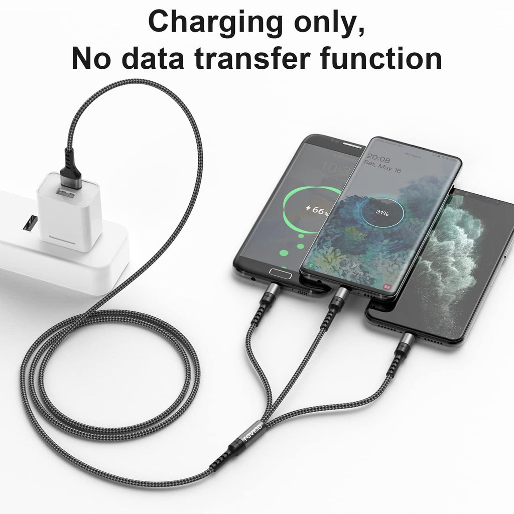 RAVIAD Multi Charger Cable, 3 in 1 Charger Cable 3A USB Fast Charging Cord