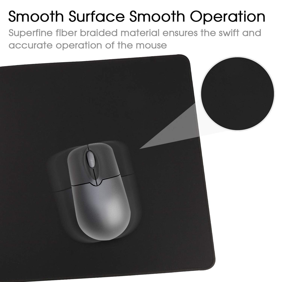 Gaming Mouse Mat Desk Office Mouse Pad Large Size 800x300x3mm Comfortable Mousepad with Smooth Cloth Surface, Improved Precision and Speed (80x30 Black)