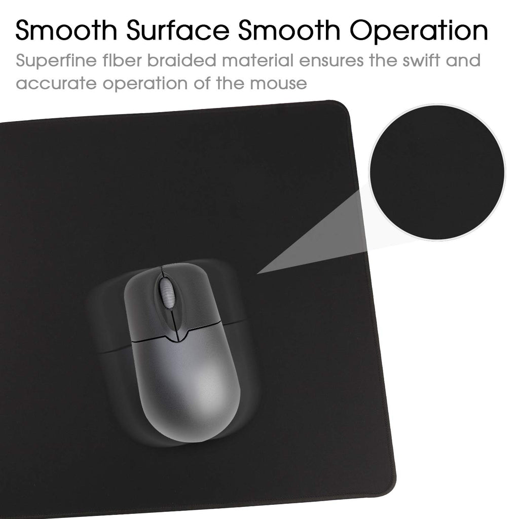 Gaming Mouse Mat Desk Office Mouse Pad Large Size 800x300x3mm Comfortable Mousepad with Smooth Cloth Surface, Improved Precision and Speed (80x30 Black)