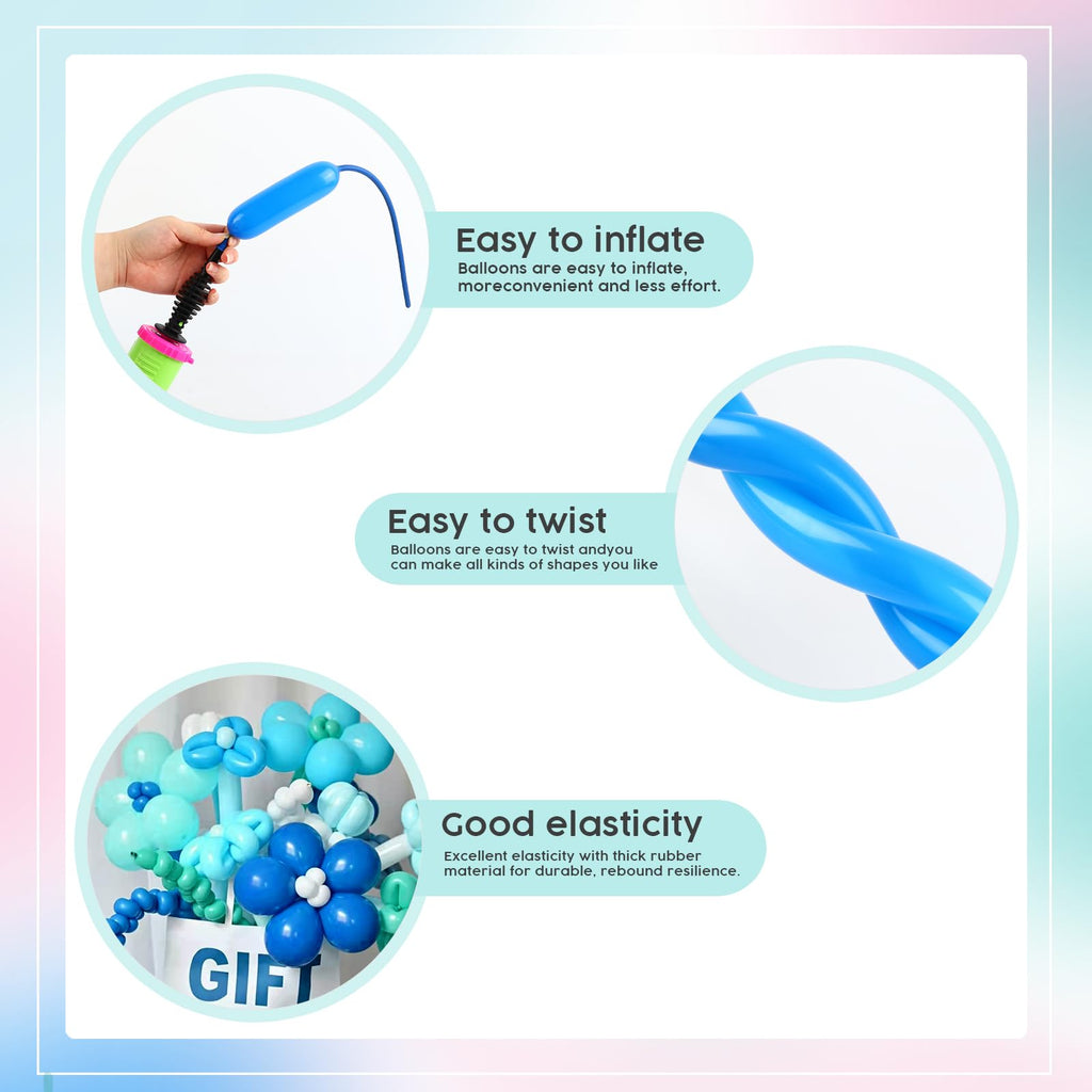 260 Balloons - Clear Long Balloons for Tying Balloon Arch & Balloon Ties