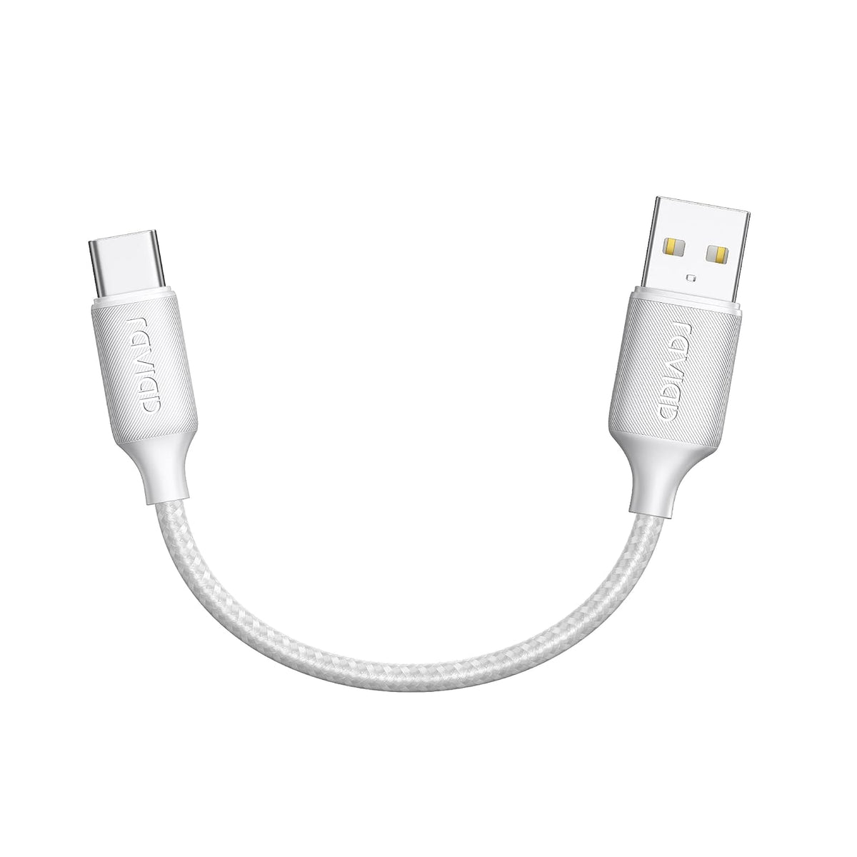 RAVIAD Short USB C Cable 15CM, Type C Charger Cable 3A Fast Charging Nylon Braided USB C Cable for iPhone 17/16/15, Samsung Galaxy S25/S24/S23/S22/S21, Note 10, Huawei P40/P30, Google Pixel -White