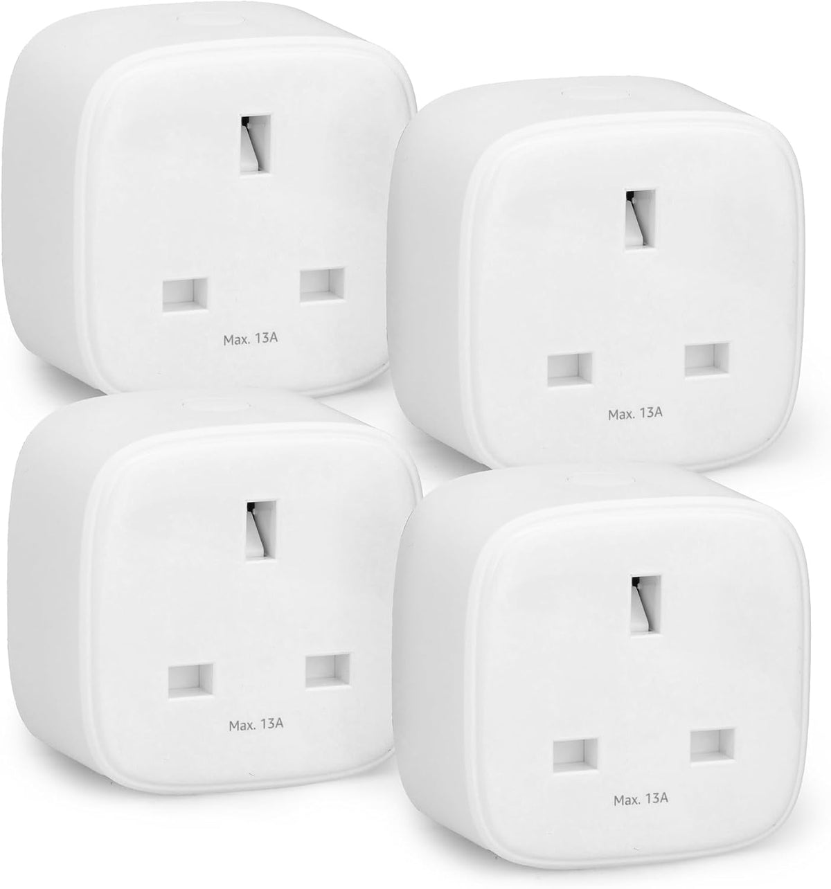 Amazon Basics Smart Plug, Matter Compatible, Compatible with Amazon Alexa, Google Home, Apple HomeKit, Matter Hub Required, 2.4 GHz Wi-Fi only, White, 4-Pack