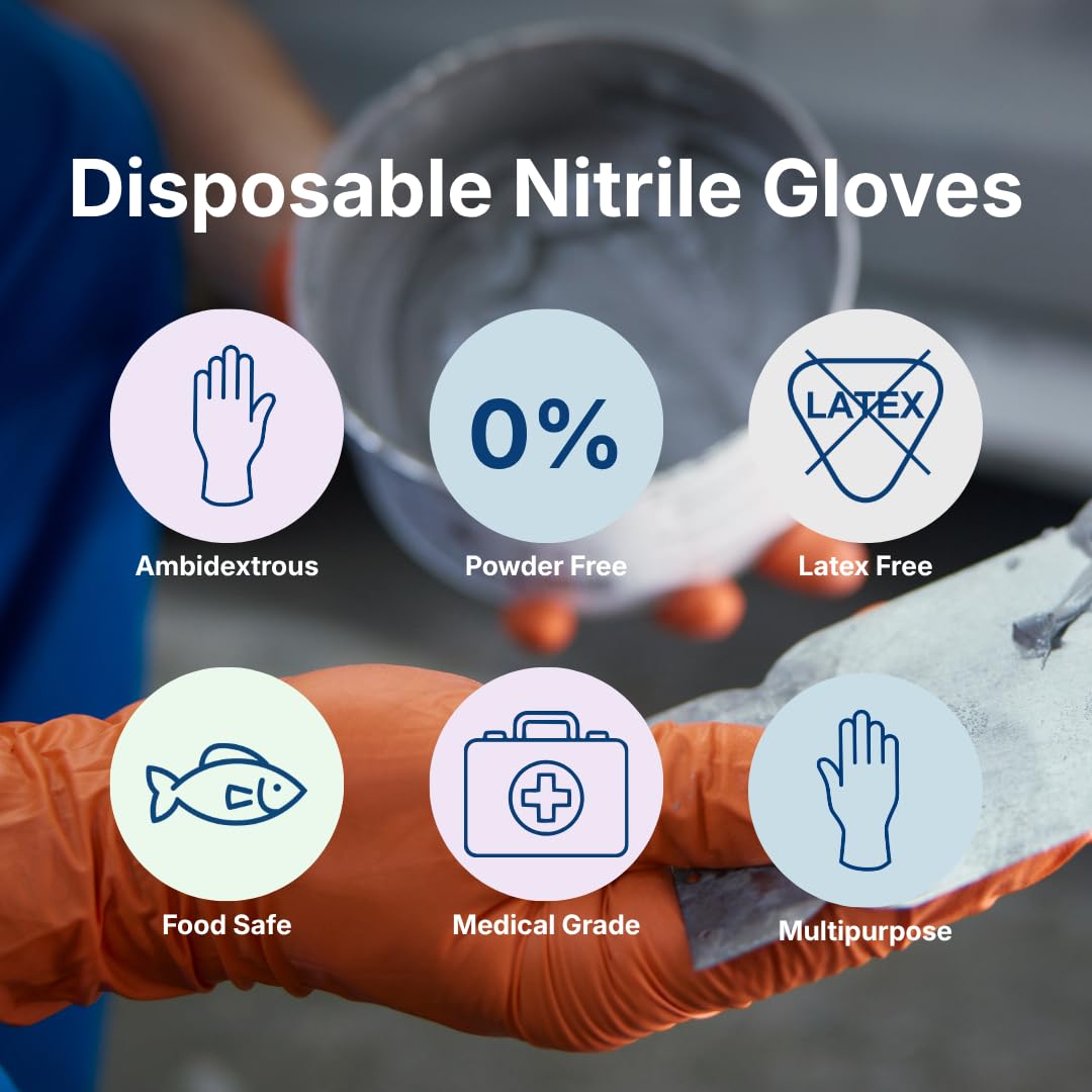 ABENA Pink Disposable Nitrile Gloves, Medium, Pack of 100