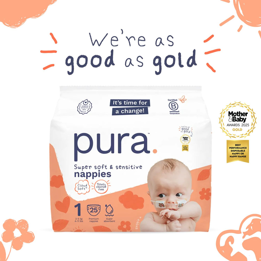Pura Nappy Size 5 (11–16kg) 132 Count Sensitive Skin