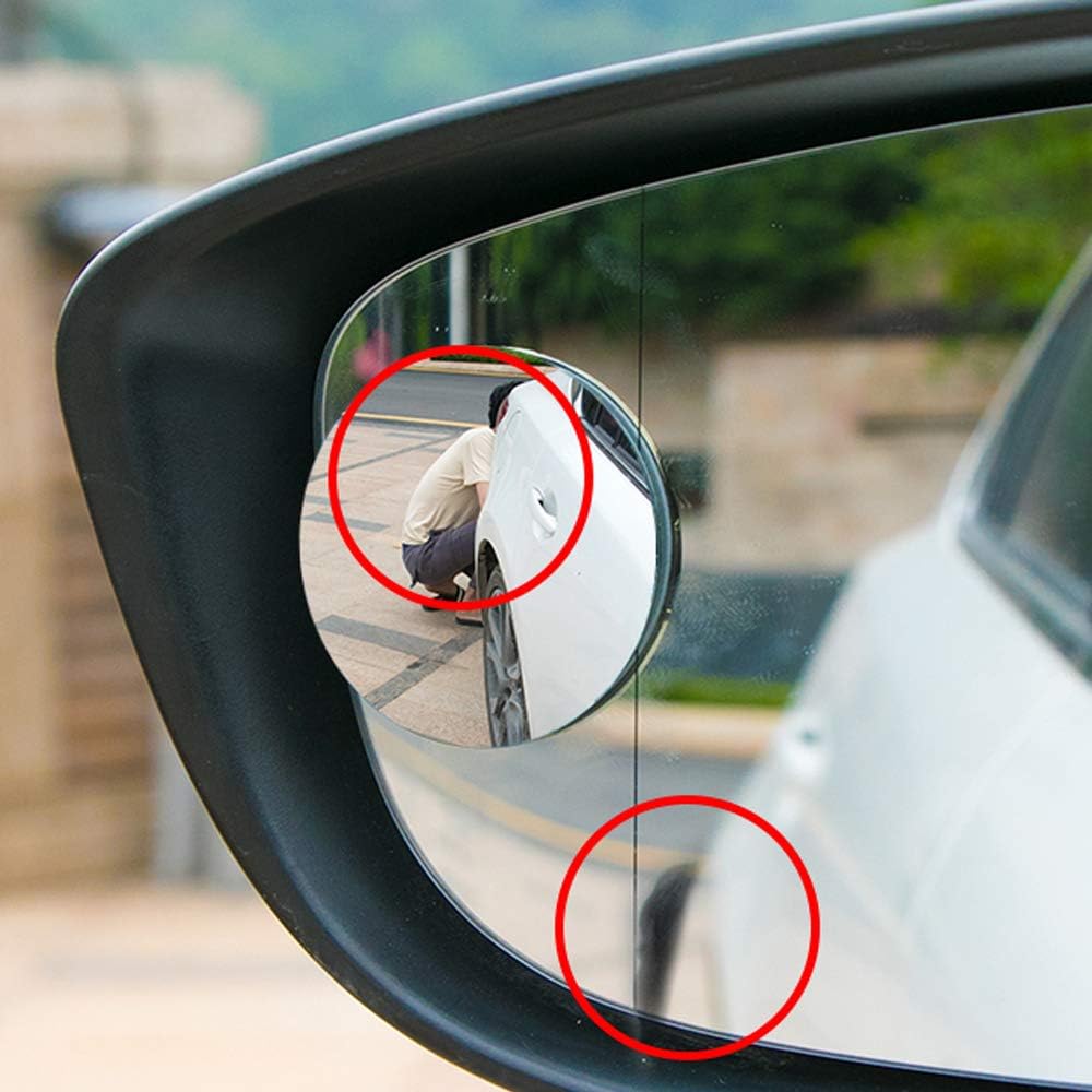 Spurtar Blind Spot Mirrors for Cars, Round Frameless 360° Rotate, 2 Pack