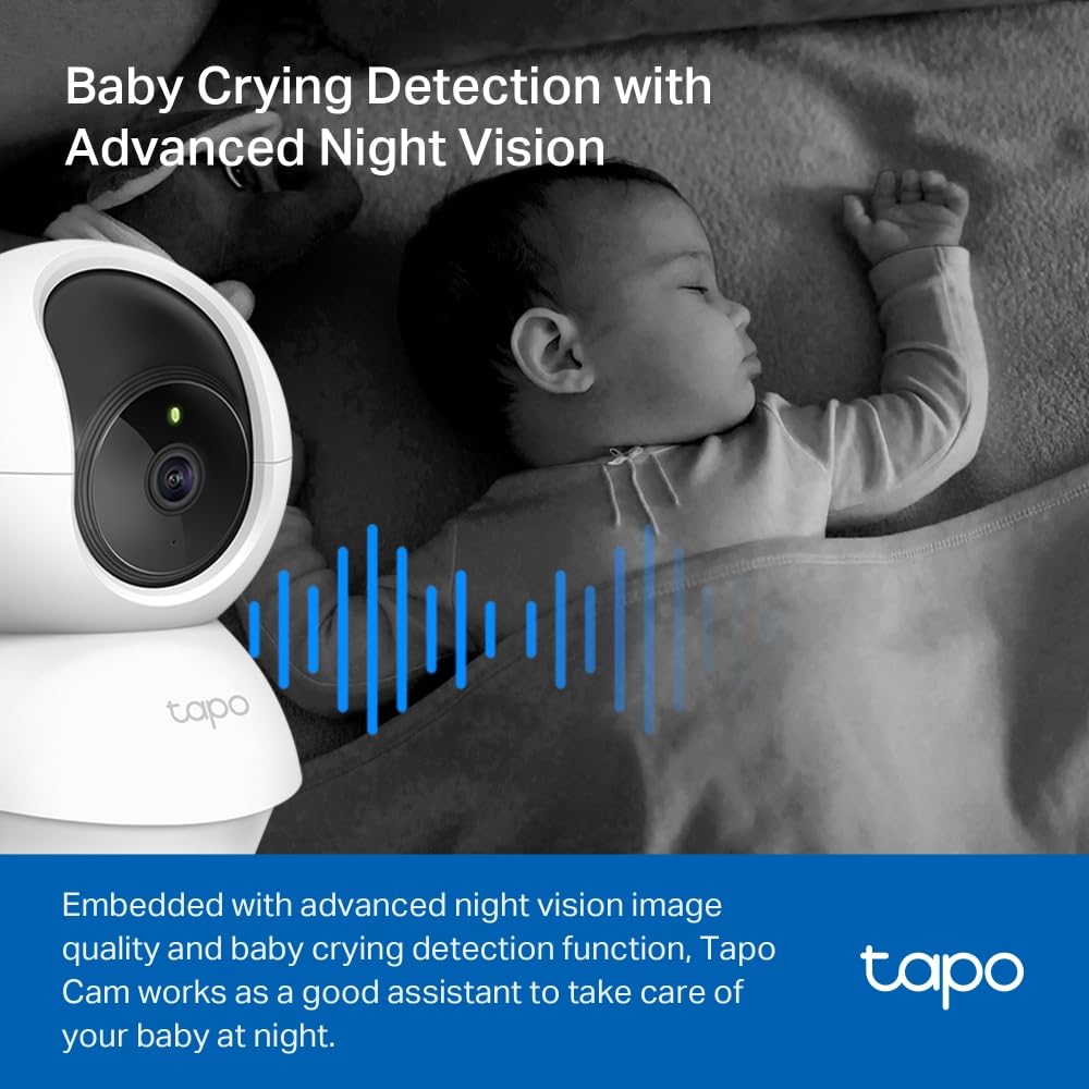 Tapo C210P2 2K 3MP Pan/Tilt Indoor Security Camera Set, Pet Camera