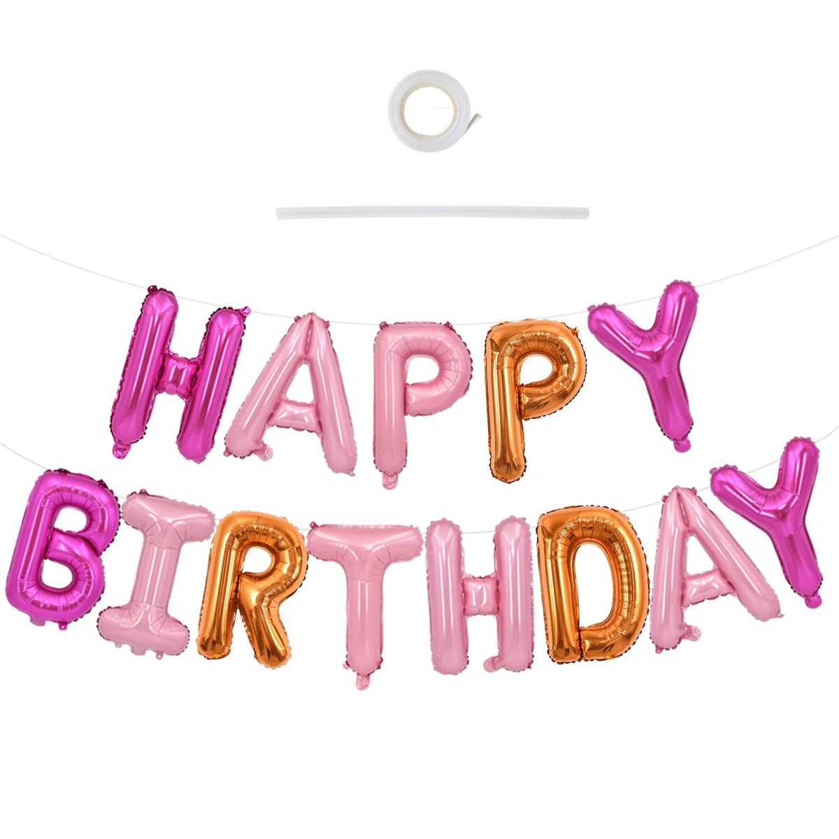 TONIFUL 16 Inch Black Happy Birthday Balloons Banner Decorations for Men
