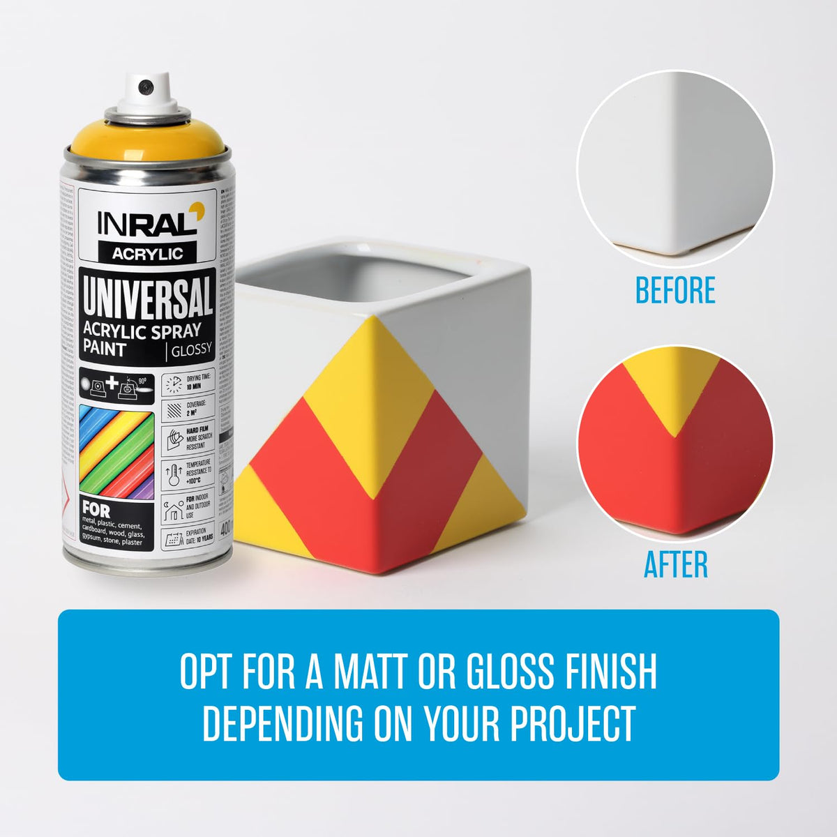 Acrylic Spray Paint Jet Black Matt RAL9005 [400ml] – Universal Spray for Metal, Plastic, Wood & Stone – High-Coverage, UV & Rain Resistant – Indoor & Outdoor Use