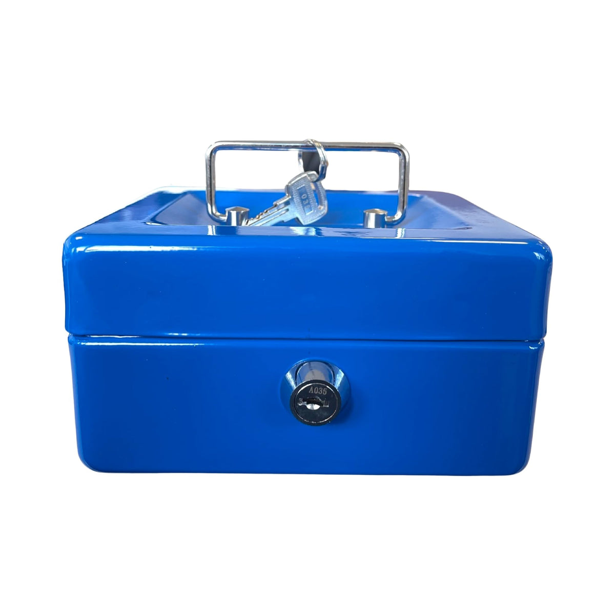 Requisite Needs Metal Money Box Tin 6" Steel Cash Safe Box Petty Cash Deposit Tin with Lock 2 Keys for Security (BLACK)