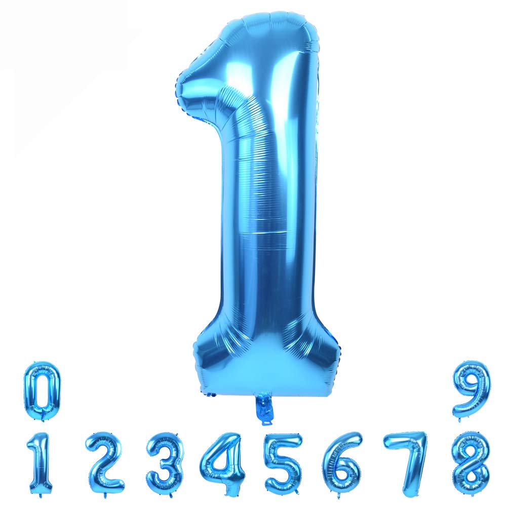 TONIFUL 40 Inch Pastel Purple Number 1 Balloon – Big Lilac Mylar Foil Number Balloons for Anniversary Girl's 1st Birthday, Lavender Gender Neutral Baby Shower, Butterfly Theme Party Decorations