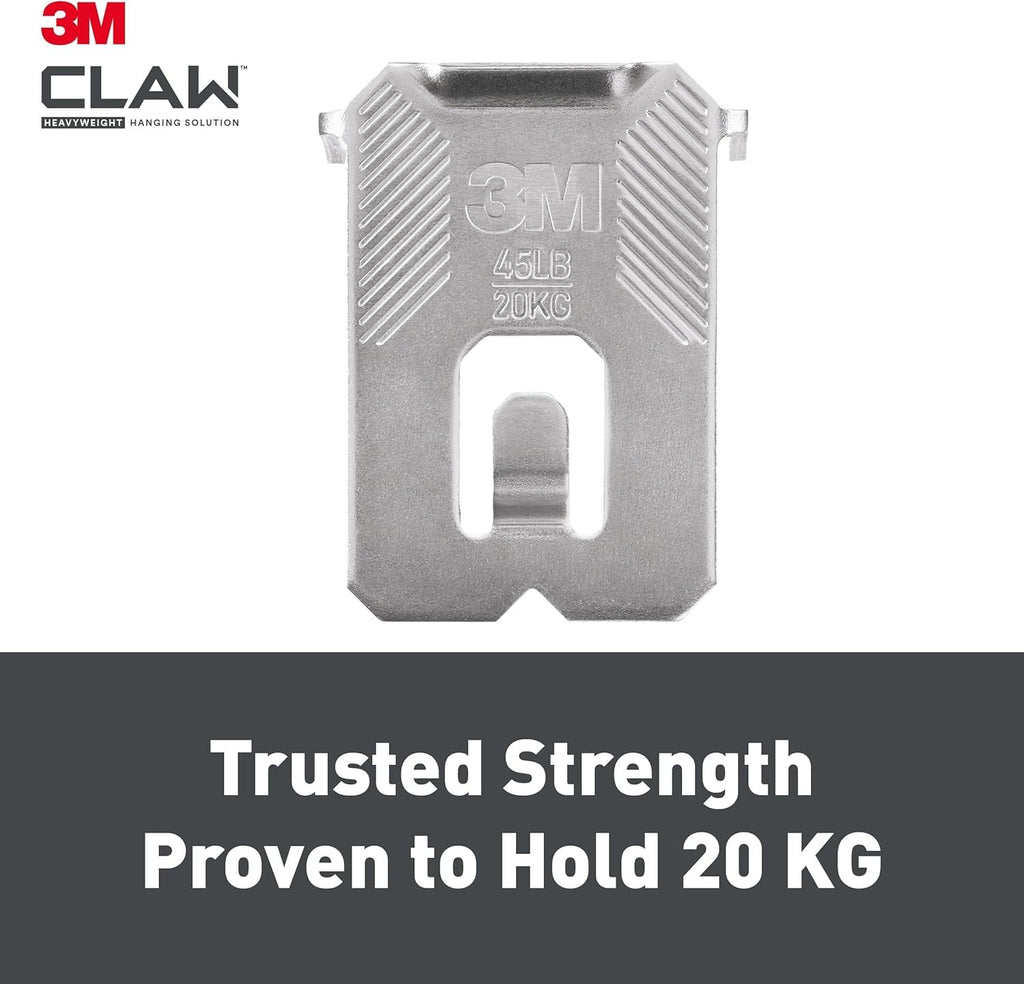 3M Claw Plasterboard Picture Hanging Wall Hooks For Hanging Home Décor, 4 Hangers, Holds up to 7 kg - Ideal for Heavyweight Items