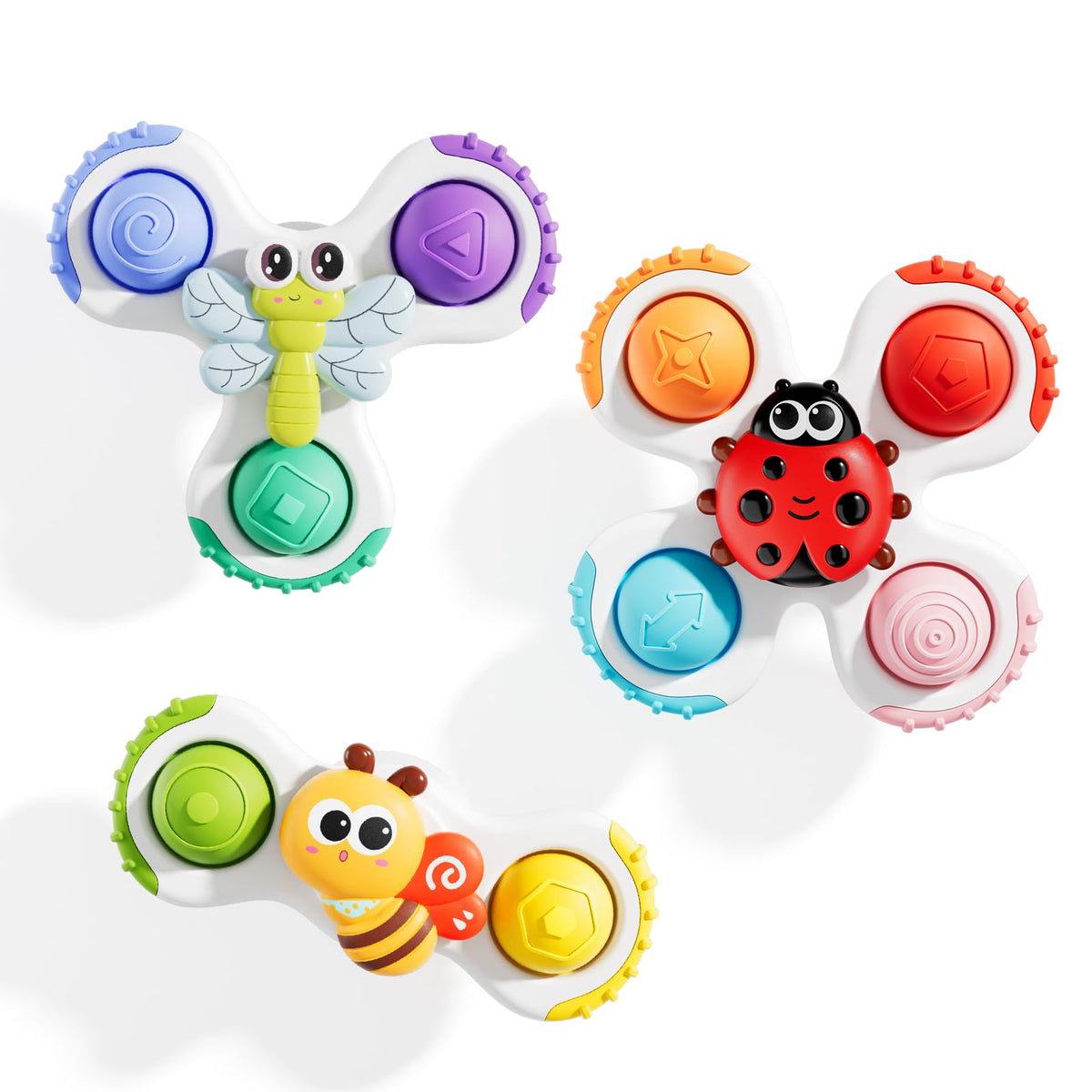 ALASOU Pop Suction Cup Spinner Airplane Travel Toys for 1 Year Old Boy Girl
