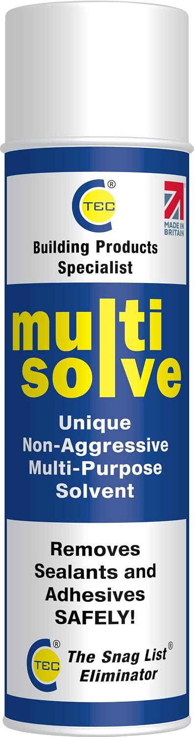 MSV MULTISOLVE Multi Purpose Solvent - Adhesive, Sealant & Glue Remover - Aerosol Spray - CT1 Adhesive Remover - Fast Working & Drying - Clear - 200ml