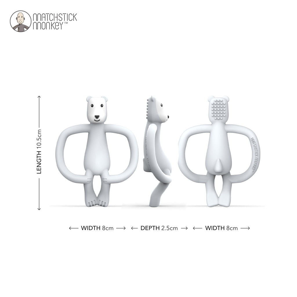 Matchstick Monkey, Antimicrobial Silicone Teether & Gel Applicator, Easy To Grip, BPA Free, 3 Months Old+, 11 cm, Gigi Giraffe, Pack of 1