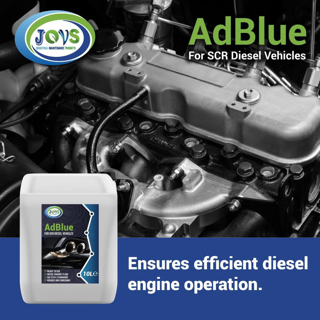 JOVS AdBlue 2 X 10 Litre with Spout – Diesel Exhaust Fluid Additive for SCR-Equipped Vehicles - Crystal Clean Diesel Treatment Fluid, ISO 22241 Compliant, Injected into Engine Exhaust Gases – DEF