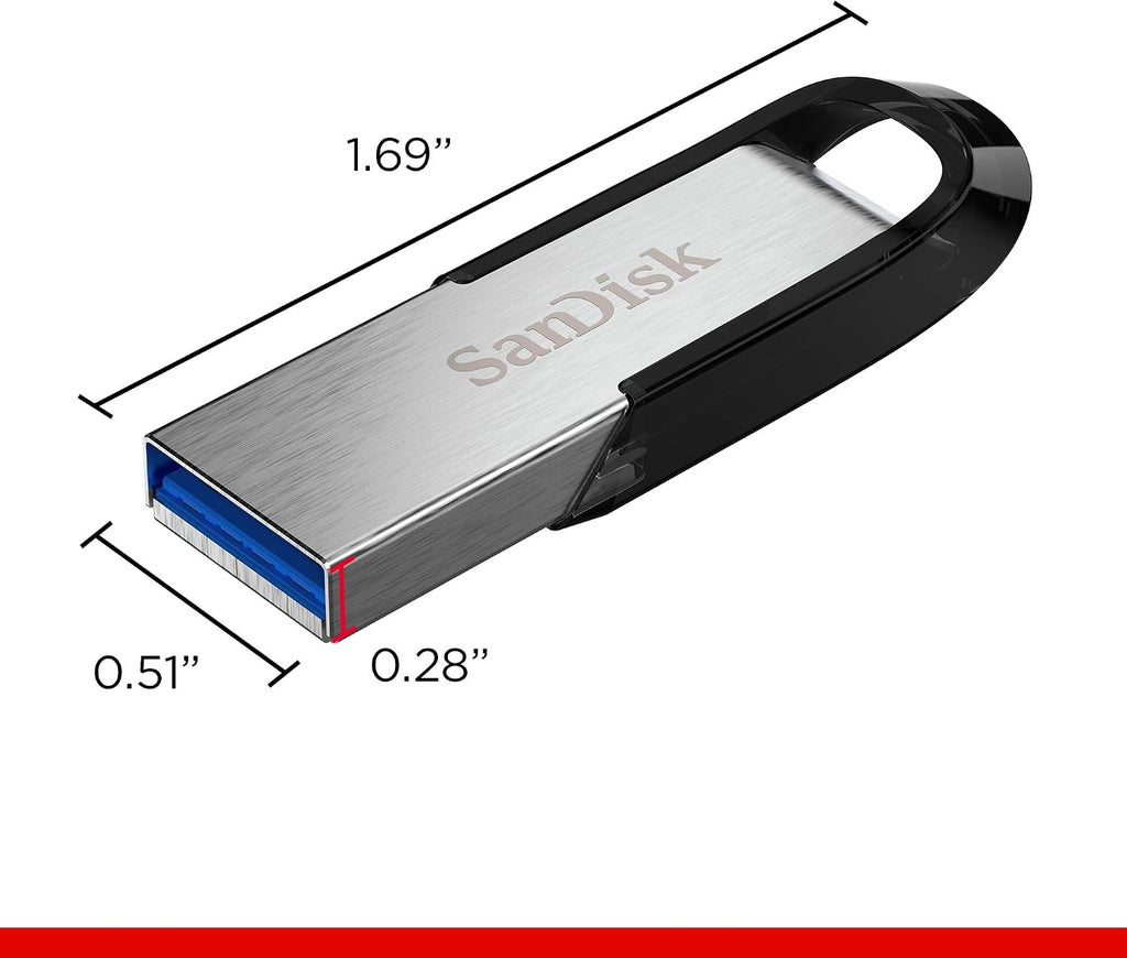 SanDisk 128GB Ultra Flair USB 3.0 Flash Drive USB stick, Memory stick with transfer speeds up to 150 MB/s, Password protection, Durable, Sleek Metal Casing Silver/Black