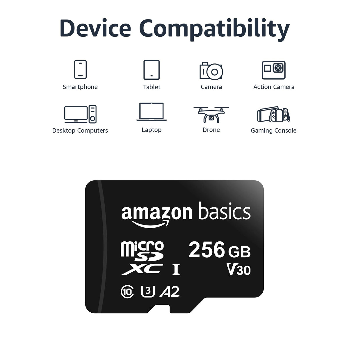 Amazon Basics 1TB Micro SD Card, Read Speed Up to 200MB/s, 1-Pack