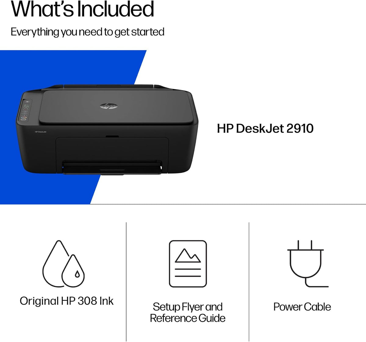 HP DeskJet 2910 All in One Printer | Perfect for Home | Colour | Wireless | Print, Scan & Copy | 3 months free Instant Ink | Easy Setup & Reliable Wi-Fi