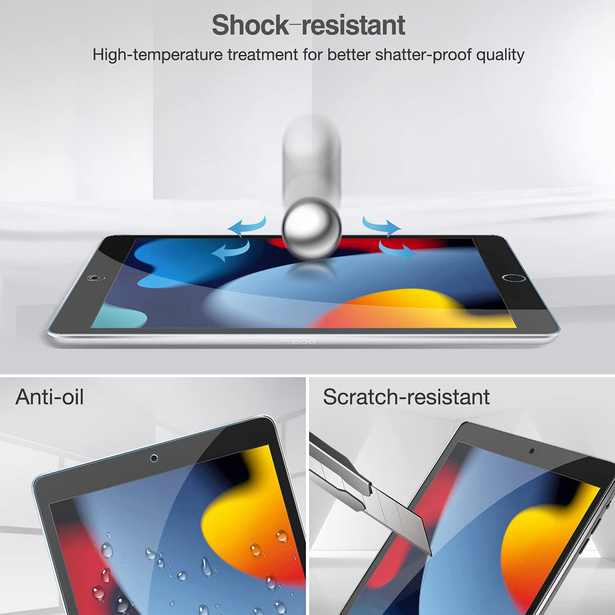ProCase 3 Pack Screen Protector for iPad 9th 8th 7th Generation 10.2 Inch