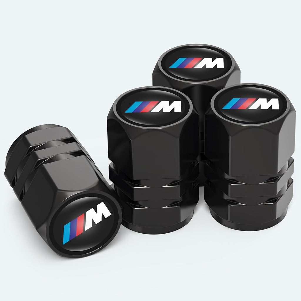 4PCS Tyre Valve Caps, Car Tyre Caps Compatible with BMW M M2 M4 M5 M6 M8 X1 X2 X3 X5 X6 M135i M240i Z4 328i X7, Leak-Proof Dust Caps for Car Tyres