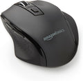 Amazon Basics Wireless Mouse, Ergonomic Mouse with Adjustable DPI 600-3600, 2.4 GHz USB Receiver for Home Office Laptop Desktop, Black